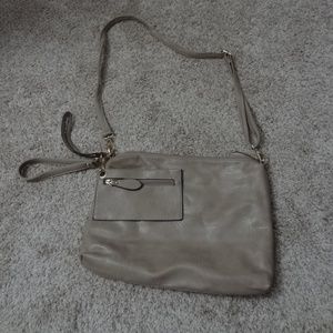 Tan tote bag with detachable wallet/change purse